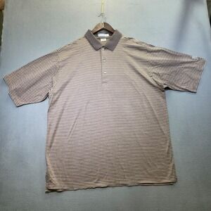 Martin Southern Hills Men's Brown Striped Short Sleeve Polo Shirt Size 2XL